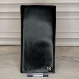 Salvatore Ferragamo Black Leather Men’s Long Wallet | Made in Italy | Like New